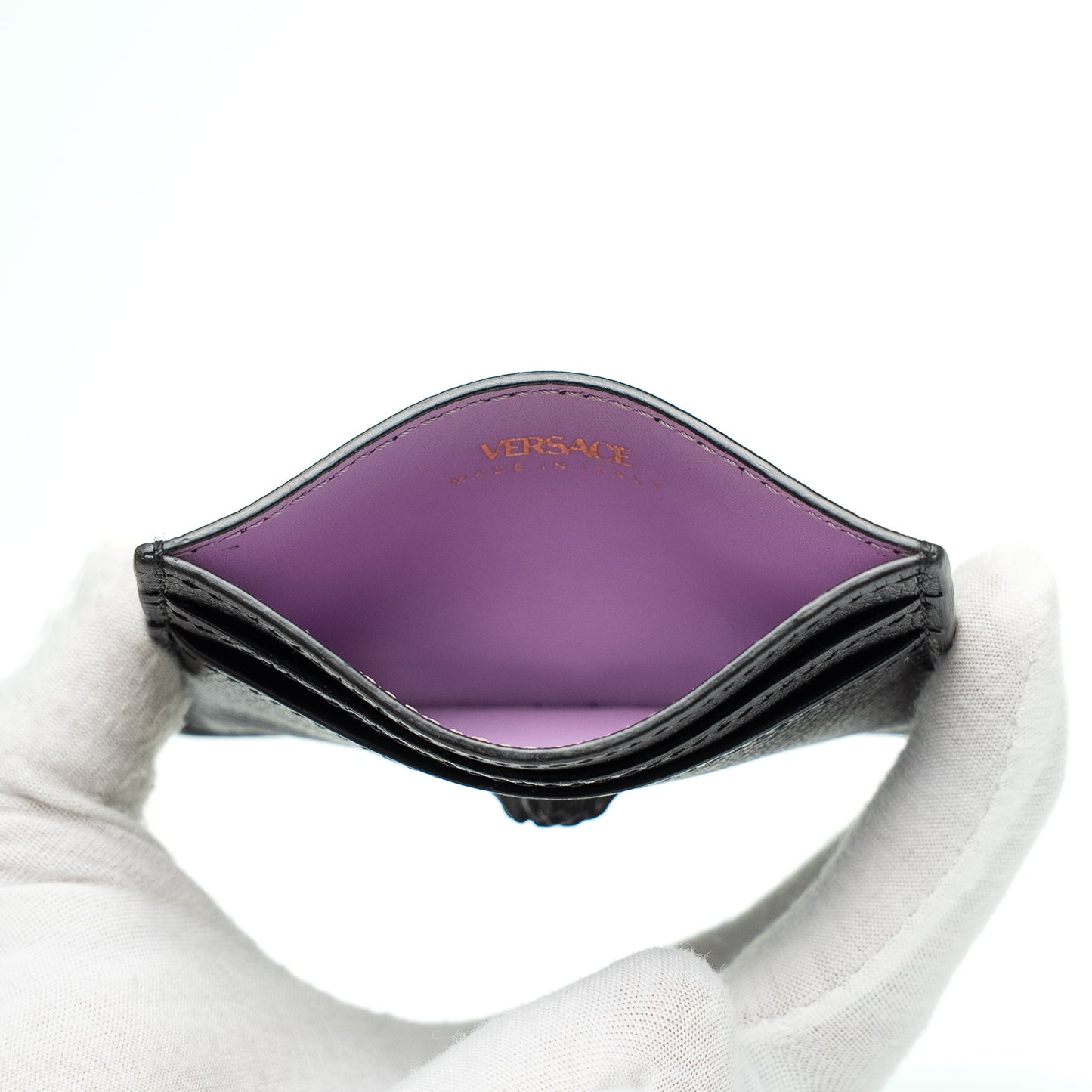 Versace Black Medusa Leather Card Holder