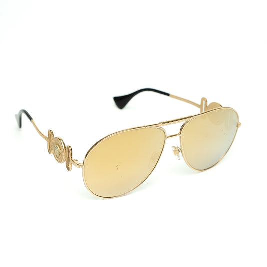 Versace Gold Medusa Aviator Sunglasses
