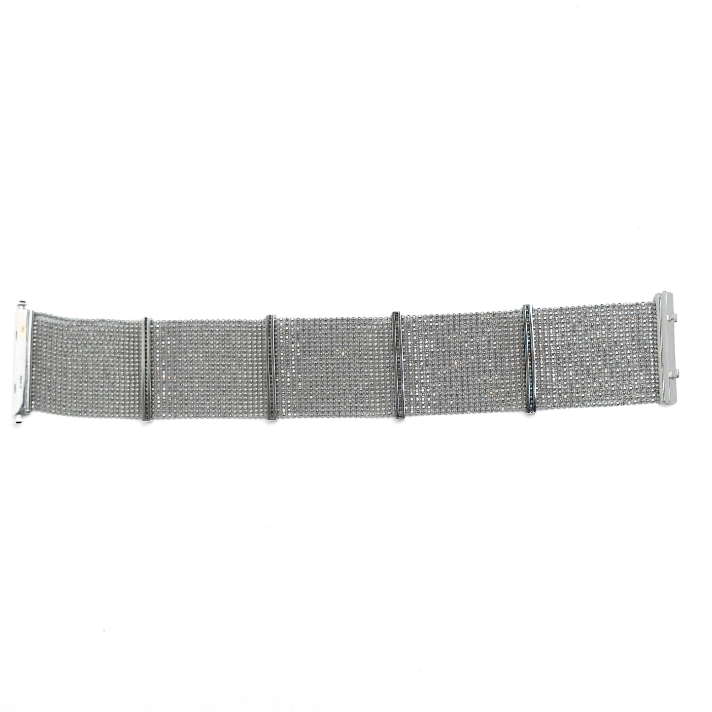 18ct White Gold Diamond Mesh Bracelet