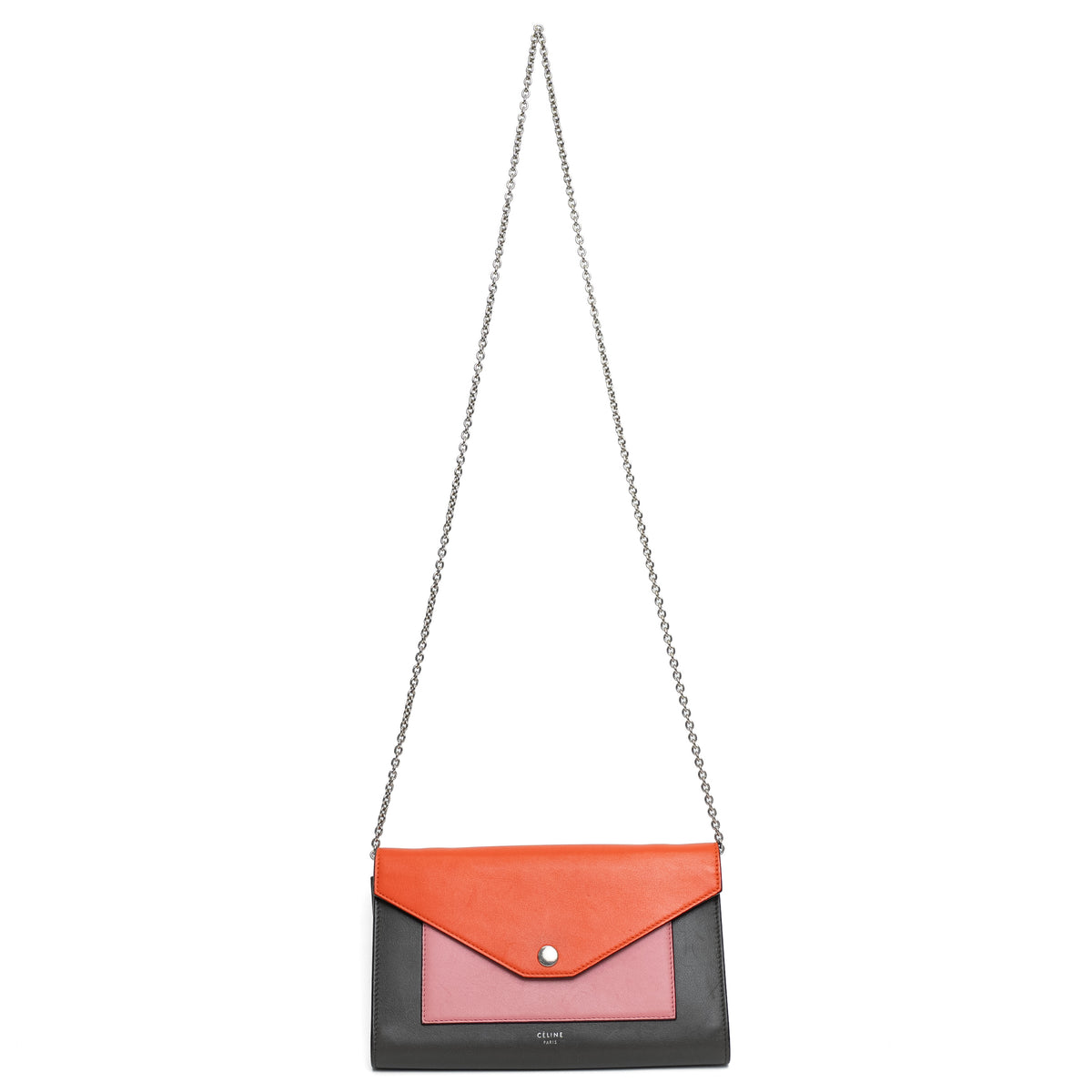 Celine Pocket Envelope Leather Shoulder Bag