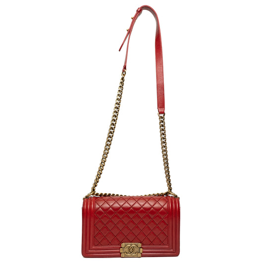 Chanel Boy Bag Red Leather
