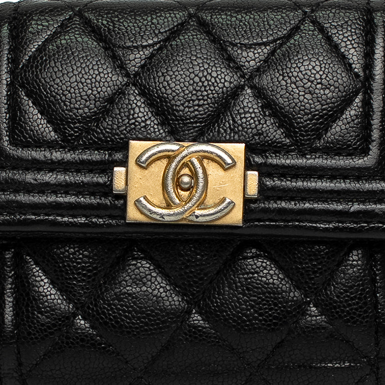 Chanel Caviar Quilted Small Boy Flap Wallet
