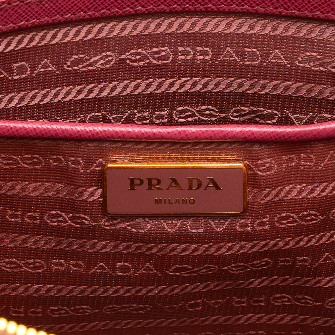Prada Saffiano Lux Galleria Burgundy Leather Tote Bag