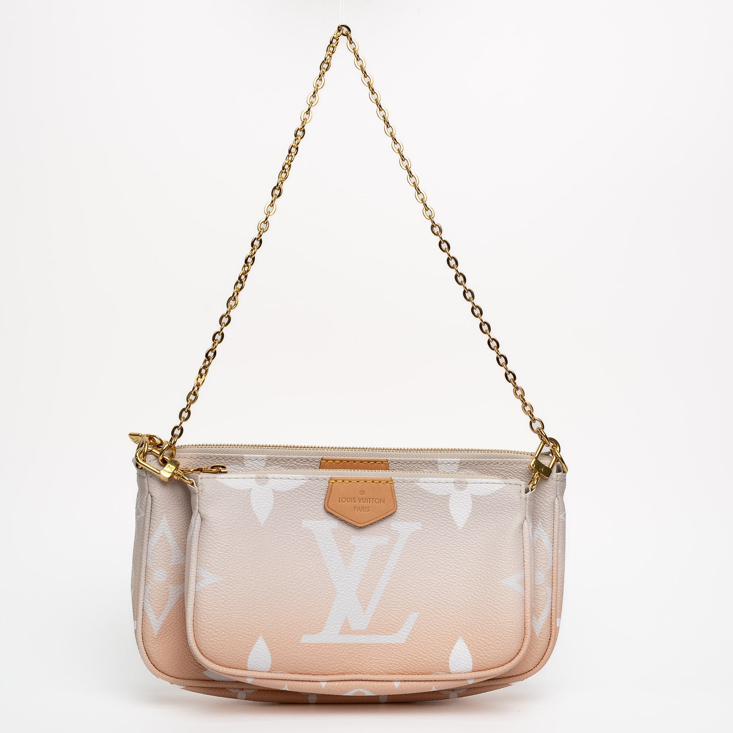 Louis Vuitton Multi Pochette Accessoires Peach Monogram Canvas Bag