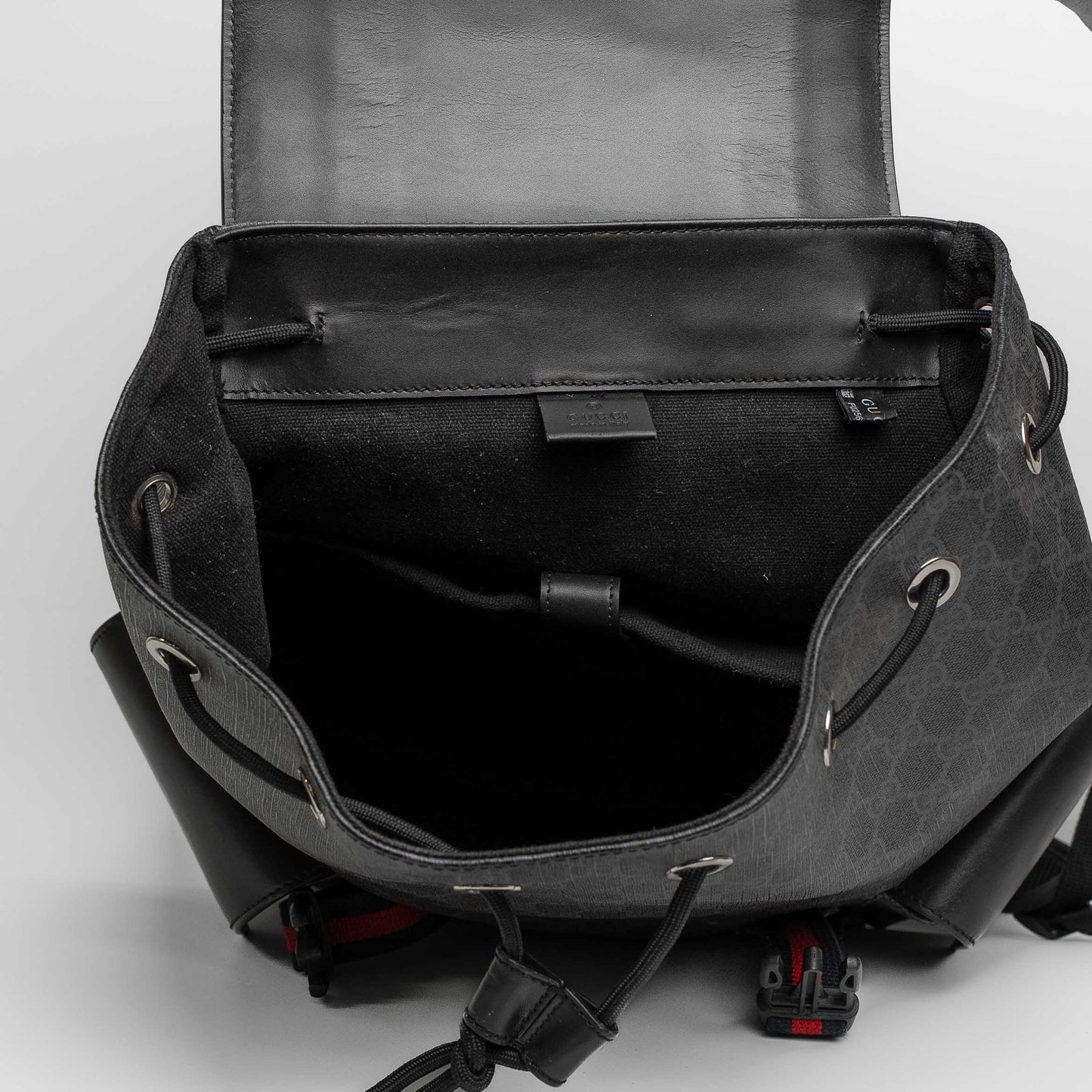 Gucci GG Supreme Web Drawstring Backpack