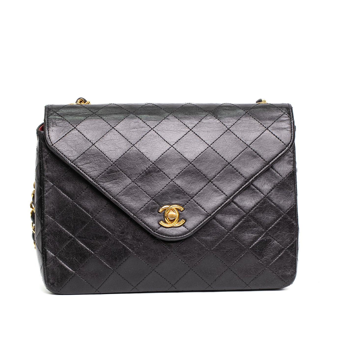 Chanel Envelope Flap Black Lambskin Shoulder Bag