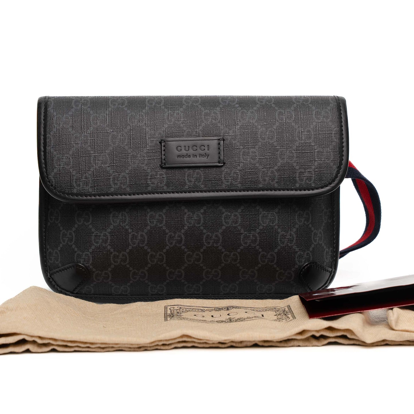 Gucci GG Supreme Black Canvas Belt Bag