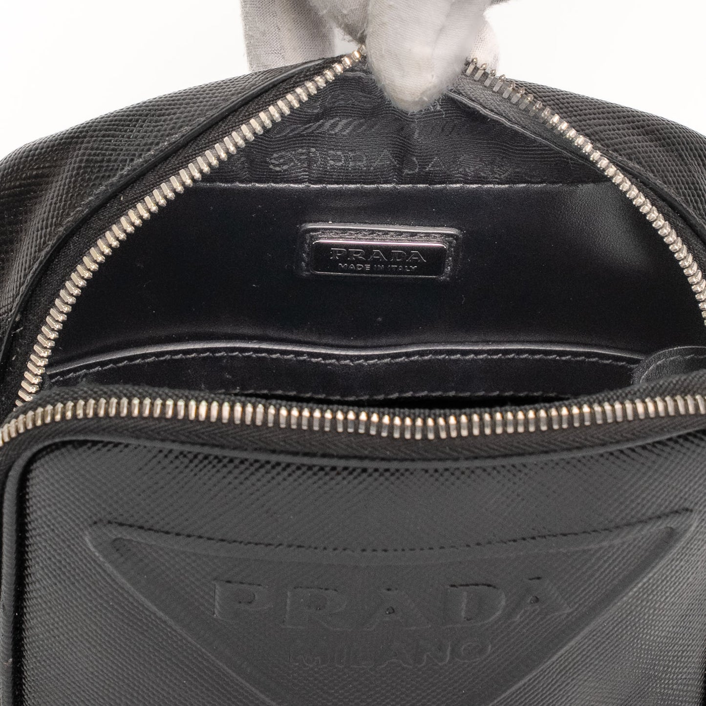 Prada Saffiano Black Leather Crossbody Bag
