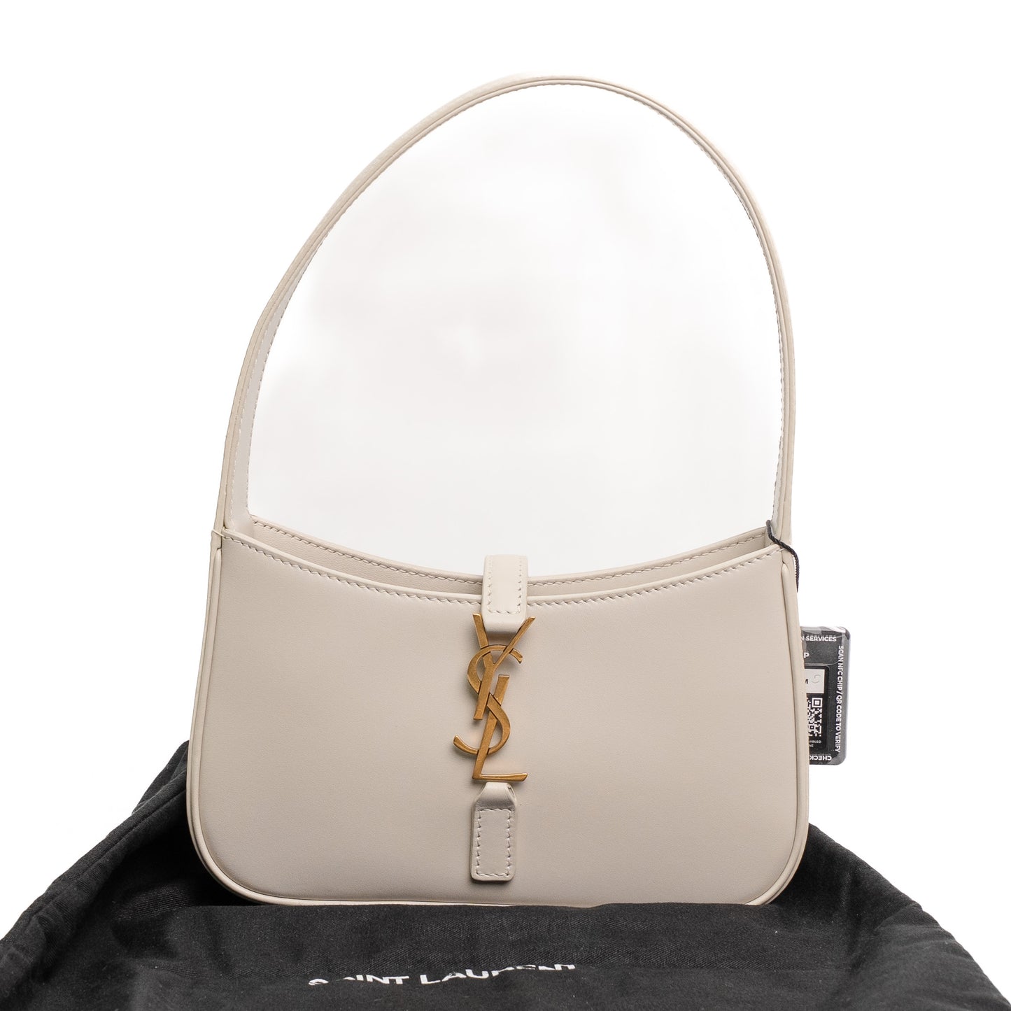 Saint Laurent Le 5 À 7 Mini Cream Leather Shoulder Bag