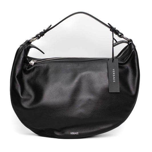 Versace Repeat Leather Small Hobo Bag