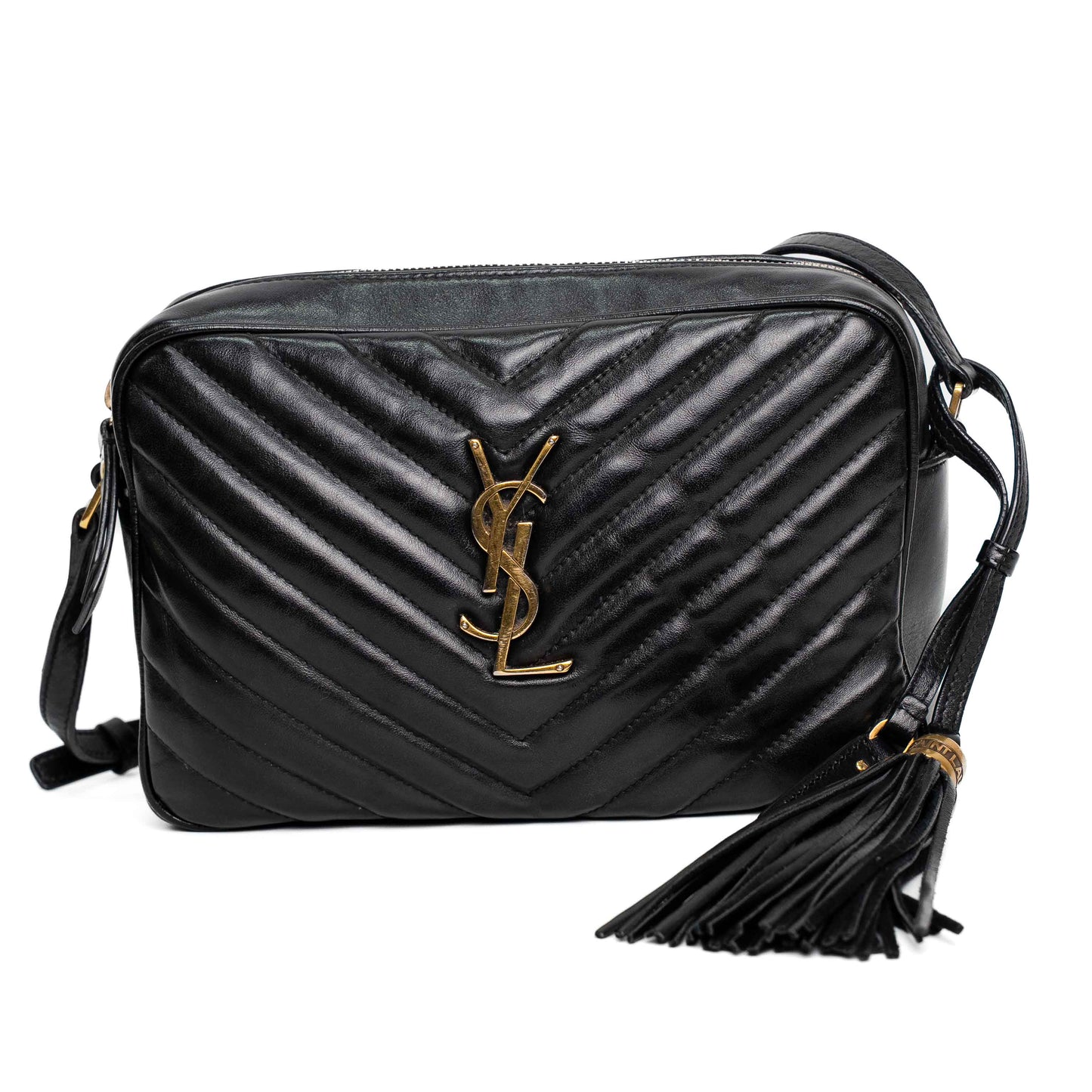 Saint Laurent Lou Black Quilted Leather Camera Bag