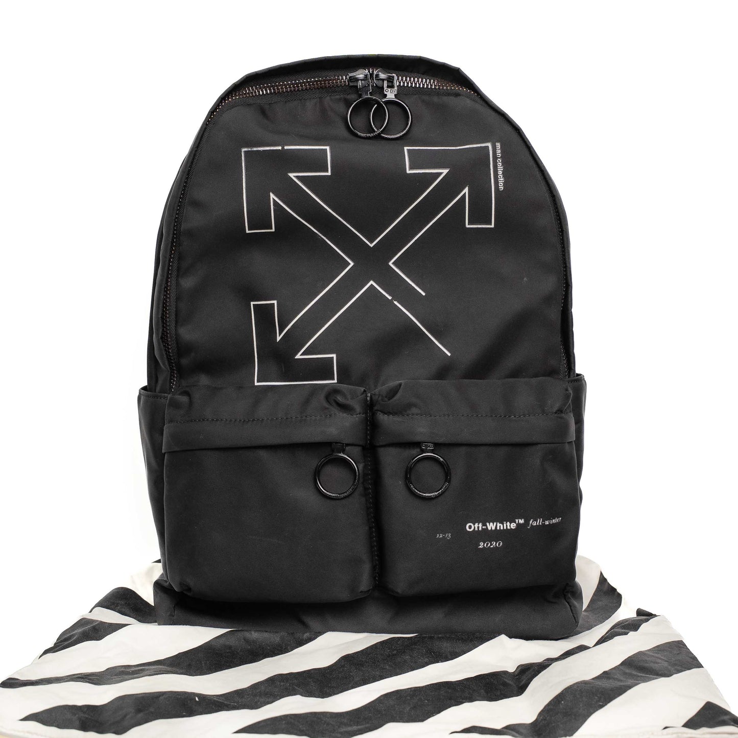 Off-White Unfinished Black Nylon Backpack