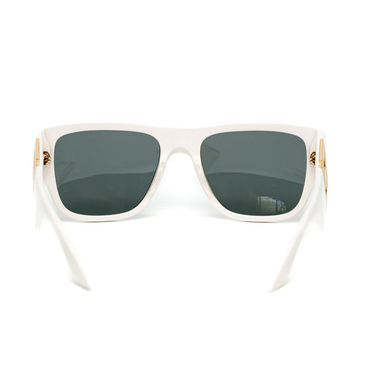 Versace White Rectangle Acetate Sunglasses
