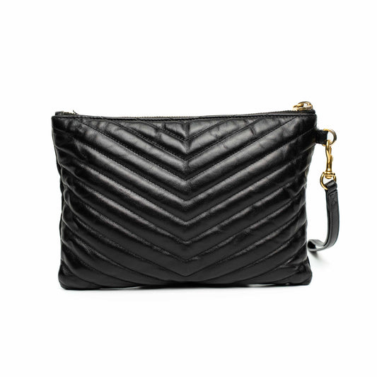 Saint Laurent Cassandre Black Leather Pouch