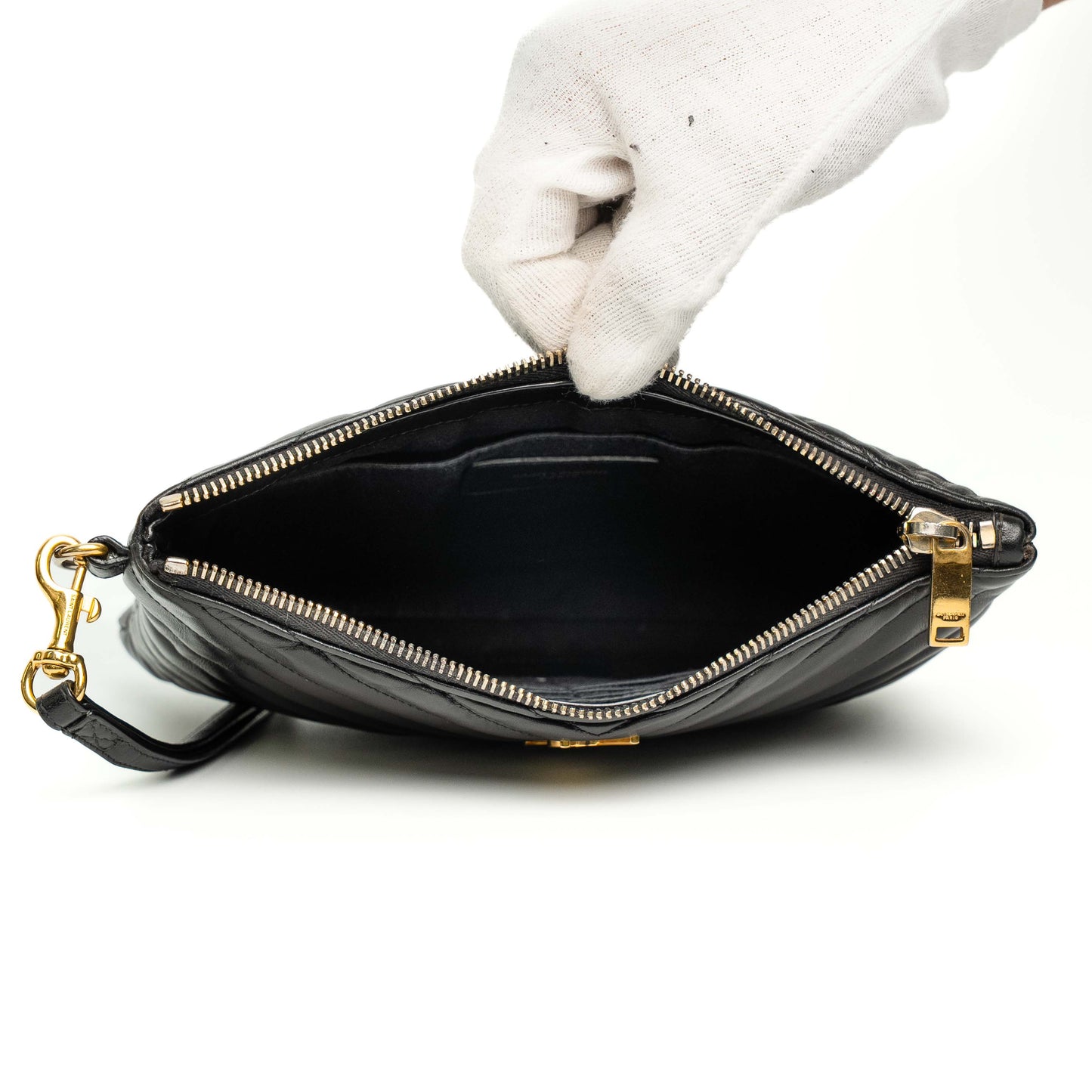 Saint Laurent Cassandre Black Leather Pouch