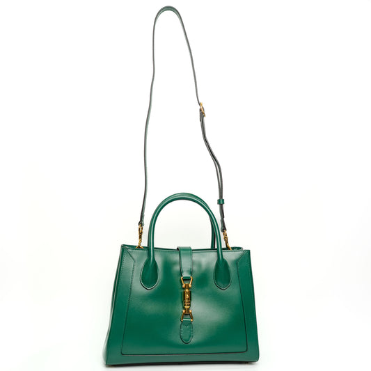 Gucci Jackie 1961 Green Leather Shoulder Bag