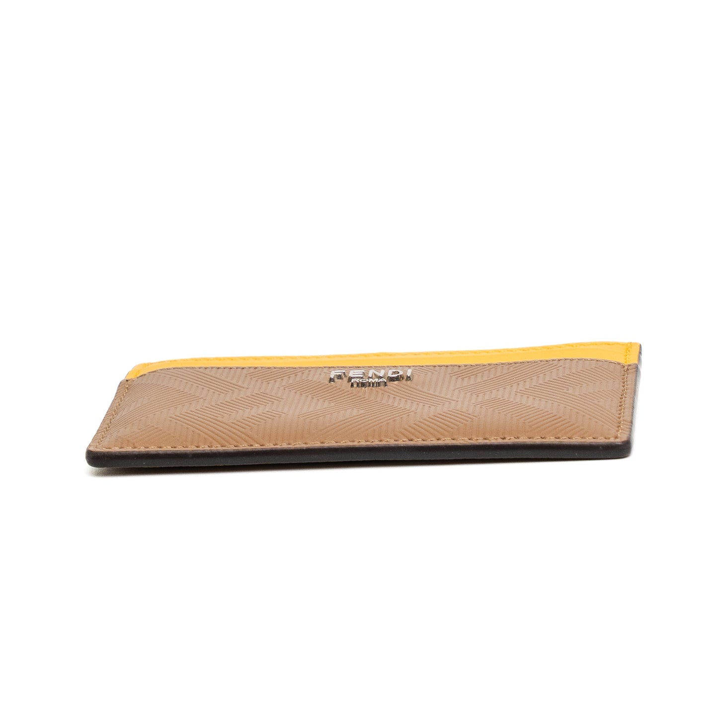 Fendi Shadow Brown Leather Slim Card Holder