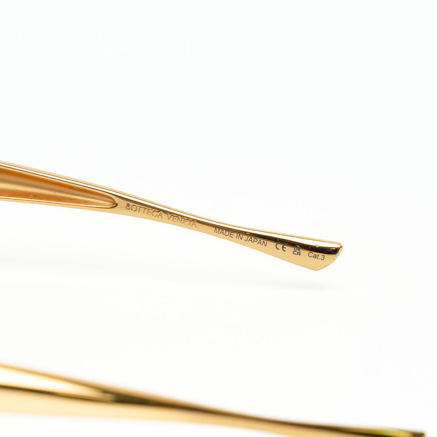 Bottega Veneta BV1386S Sardine Gold Oval Sunglasses