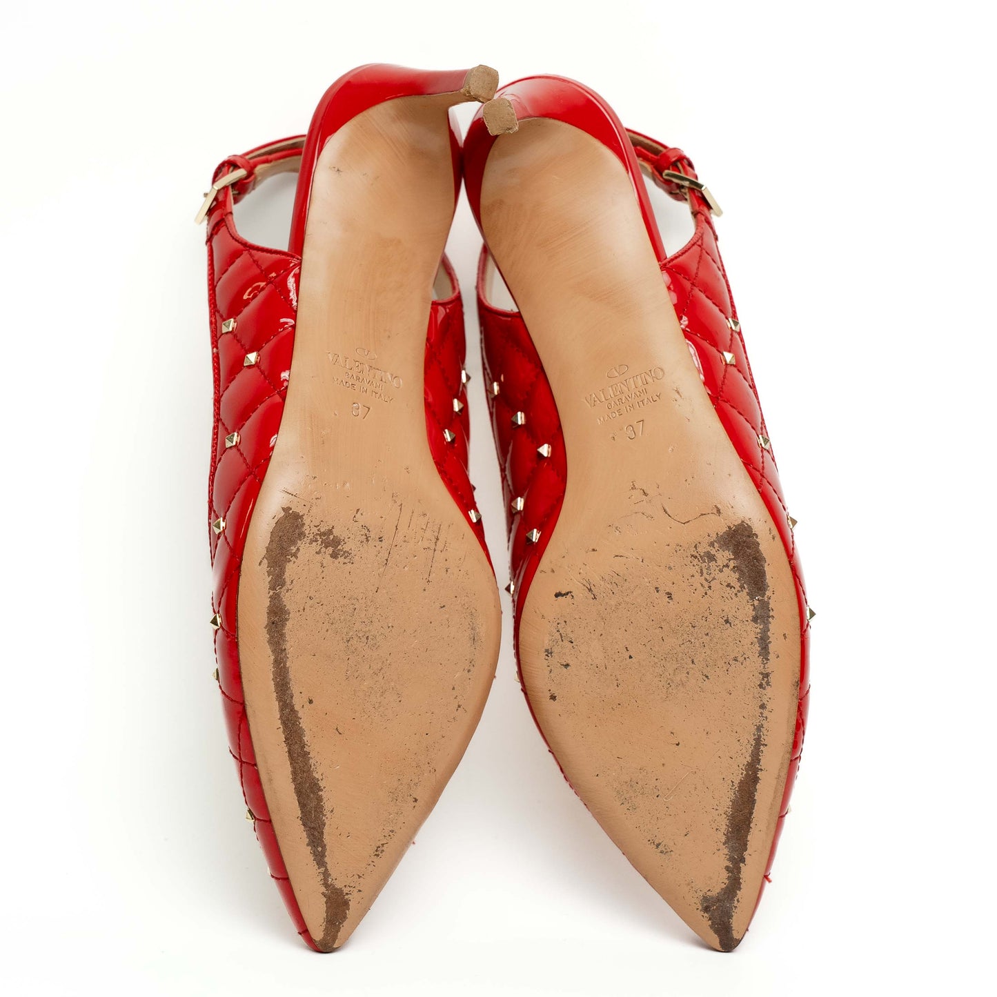 Valentino Garavani Rockstud Patent Slingback Heels