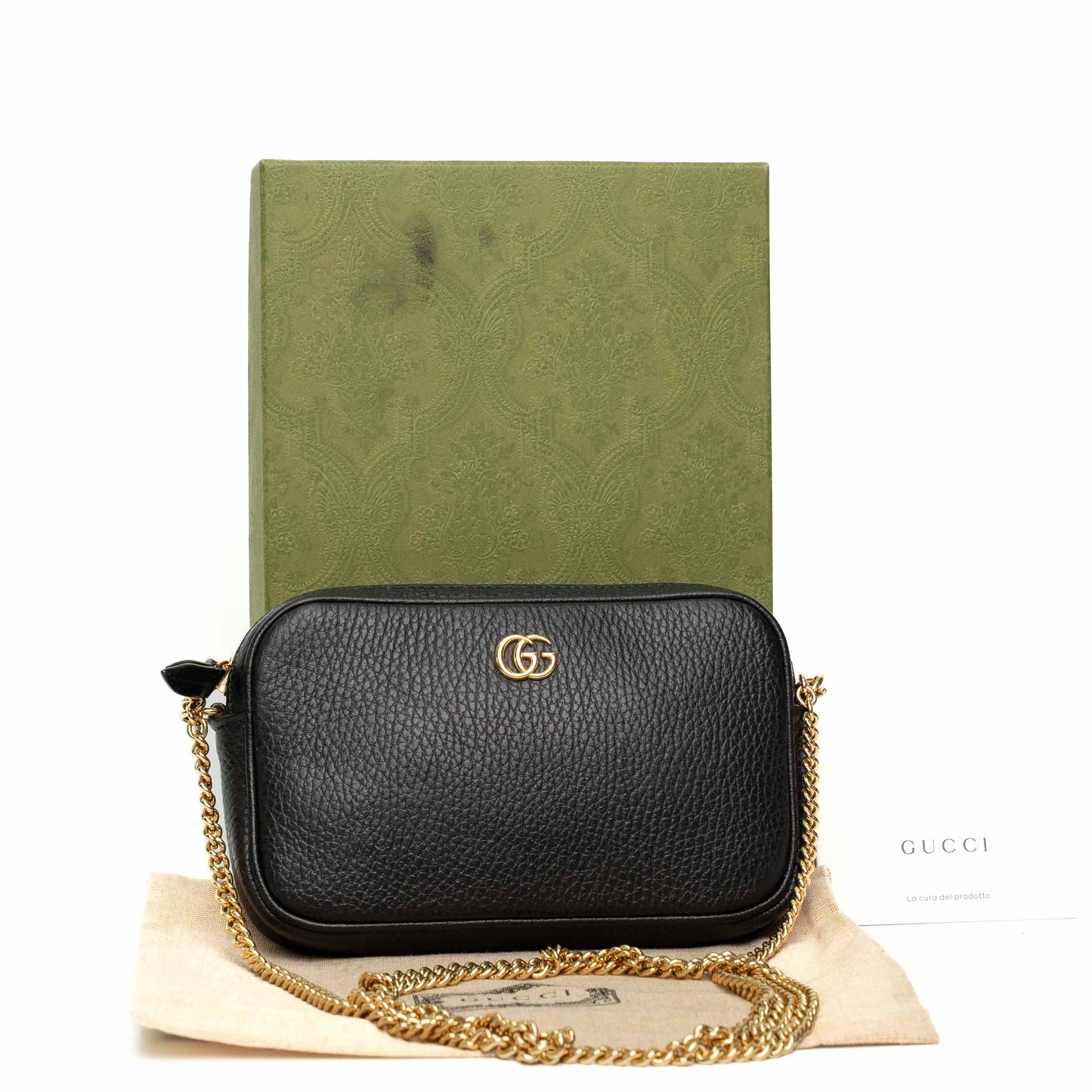 Gucci GG Marmont Black Calfskin Camera Crossbody Bag