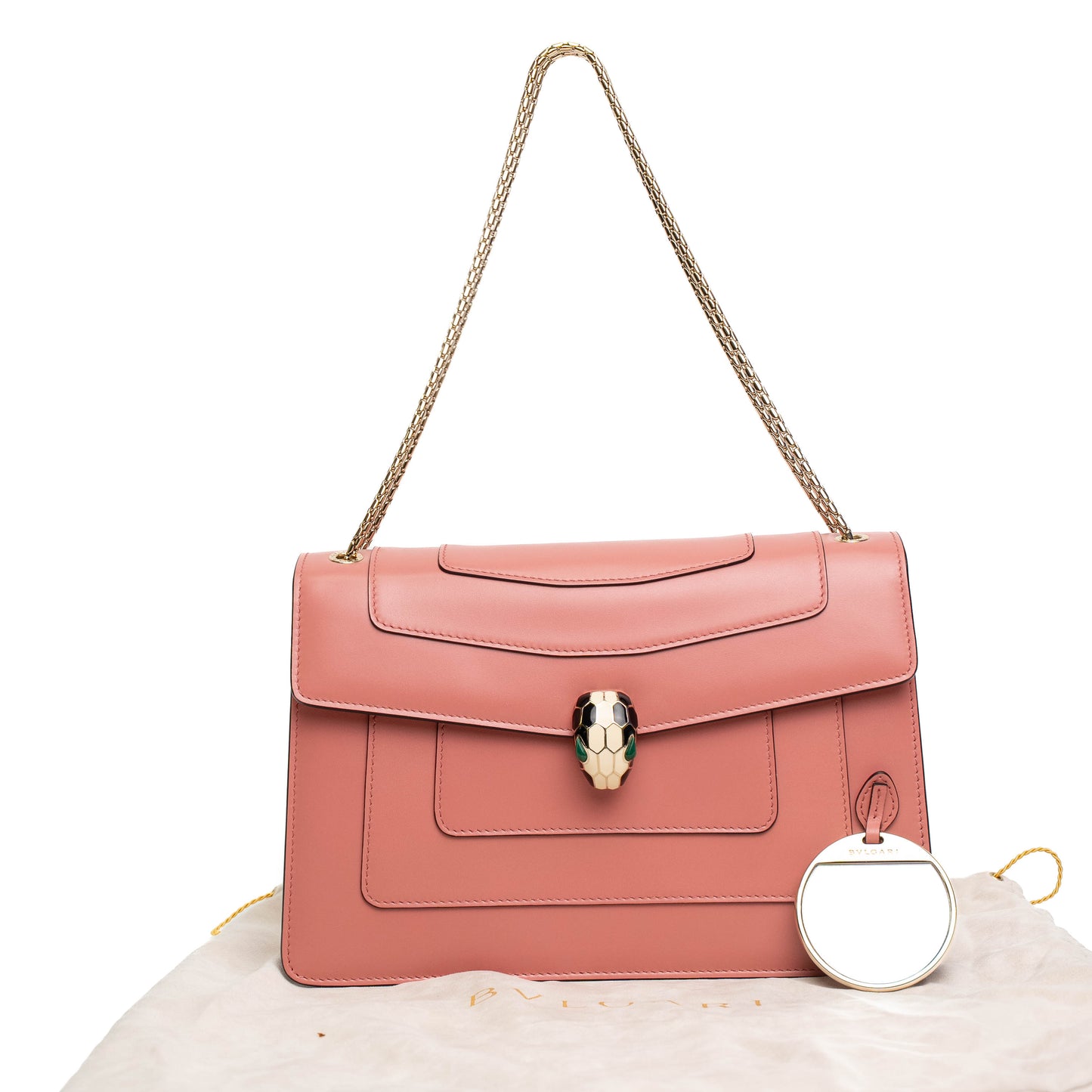 Bvlgari Serpenti Forever Pink Leather Shoulder Bag