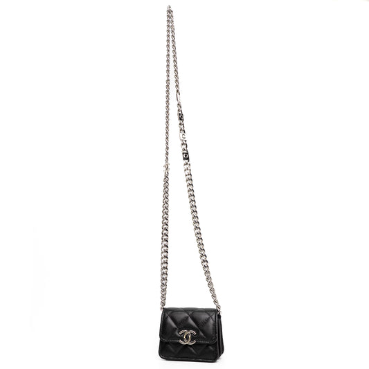 Chanel Mini CC Black Caviar Chain Shoulder Bag