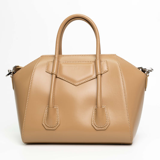 Givenchy Mini Antigona Beige Calfskin Shoulder Bag