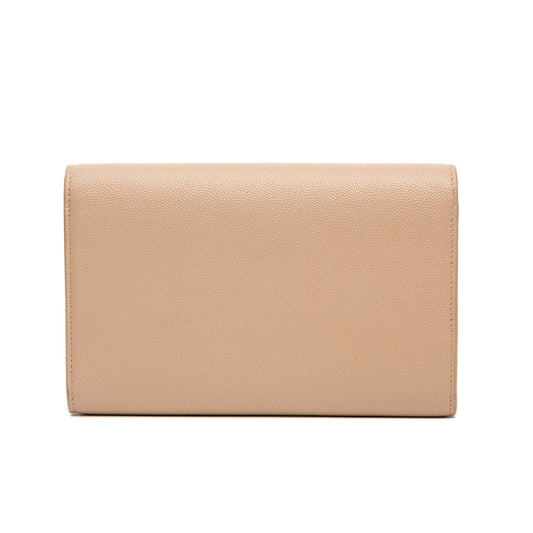 Saint Laurent Envelope Chain Wallet Beige