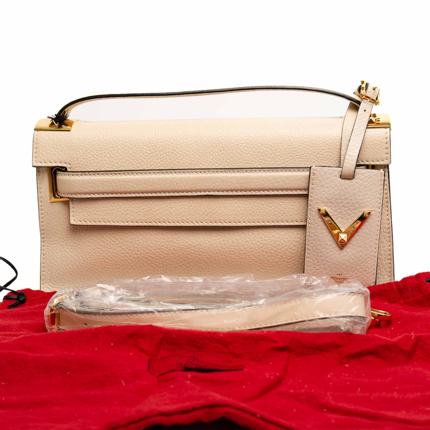 Valentino Garavani Ivory Leather Shoulder Bag