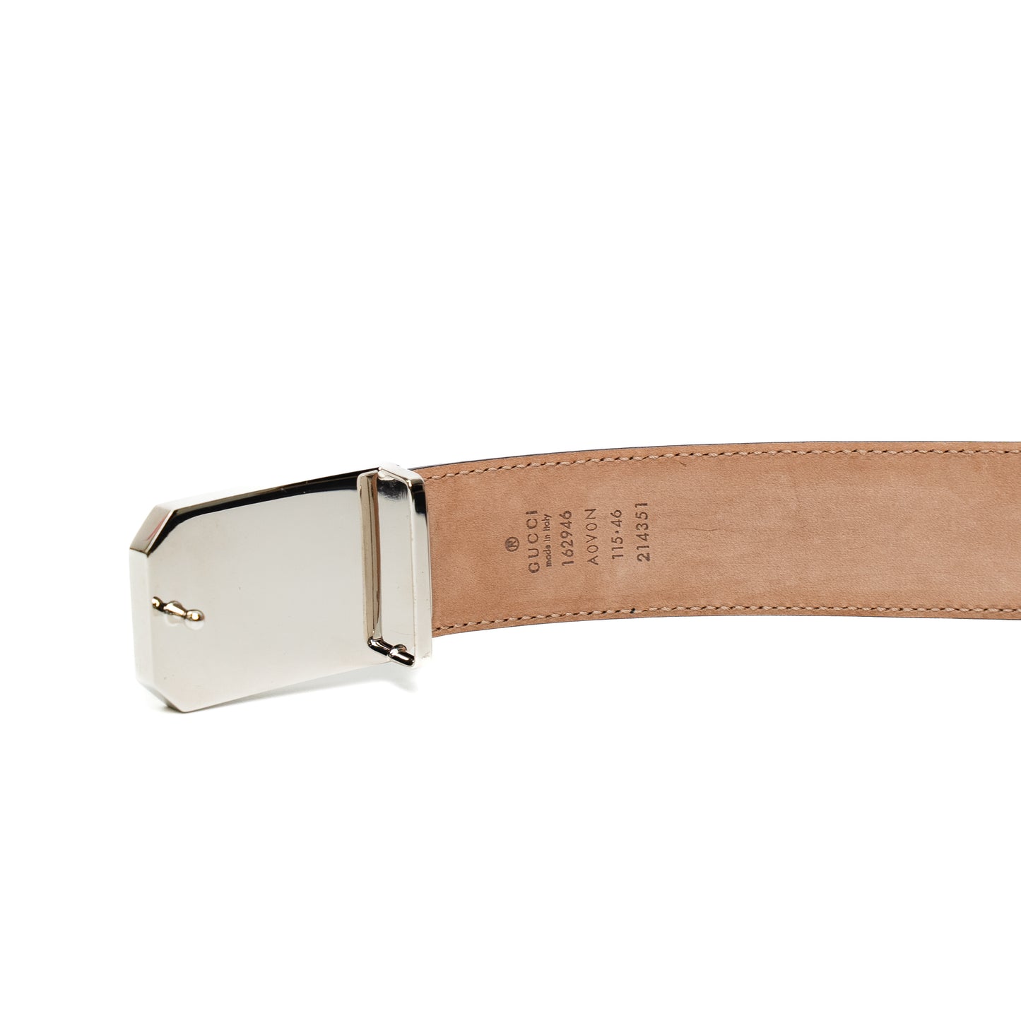 Gucci Signature Black Rectangular Buckle Belt