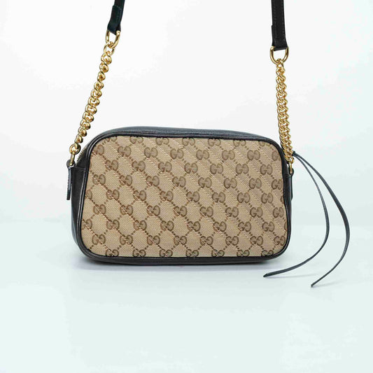 Gucci GG Canvas Marmont Diagonal Small Camera Bag