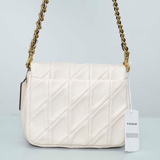 Coach Quilted Leather Shoulder Bag in Chalk