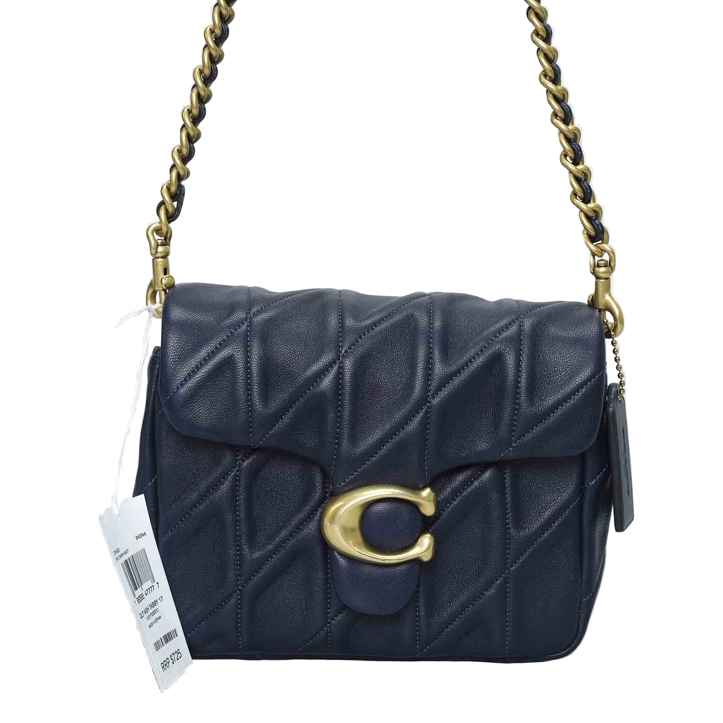 Coach Quilted Leather Shoulder Bag – Navy Blue