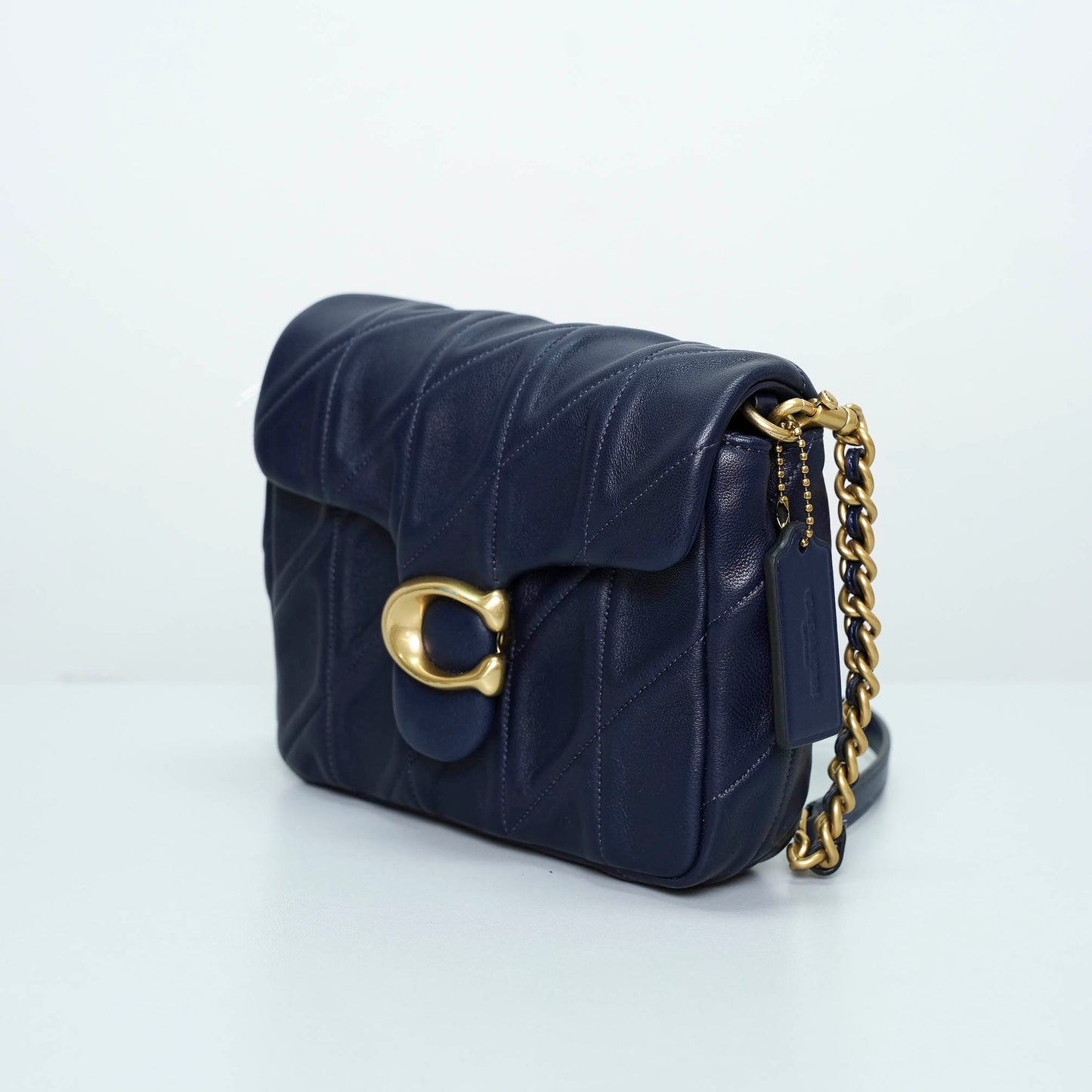 Coach Quilted Leather Shoulder Bag – Navy Blue