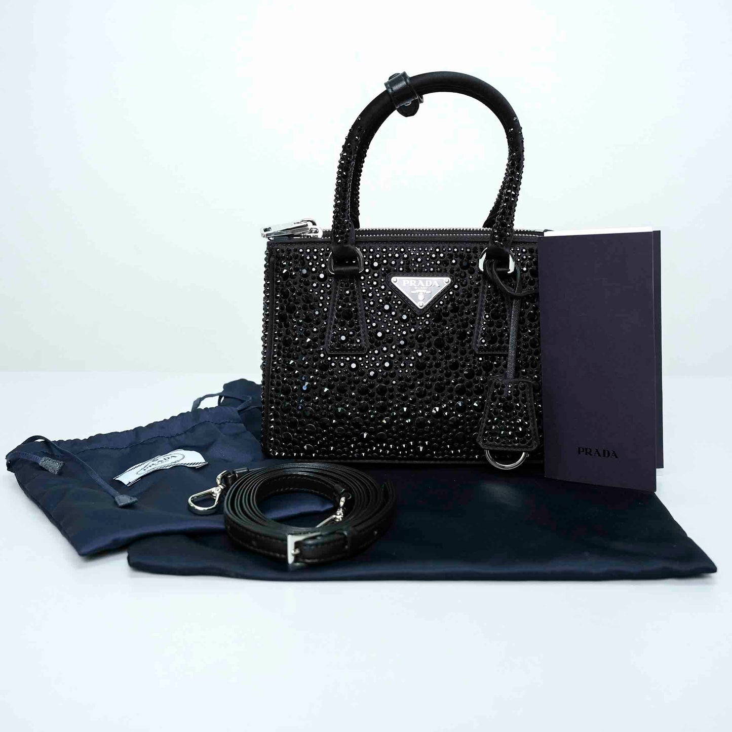Prada Galleria Crystal-Embellished Mini Bag
