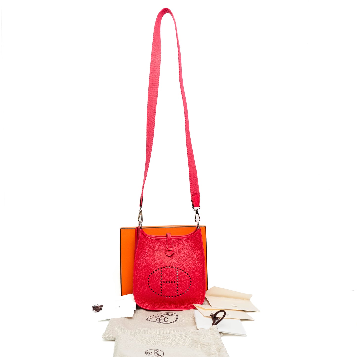Hermes Mini Evelyne Rouge De Coeur Clemence