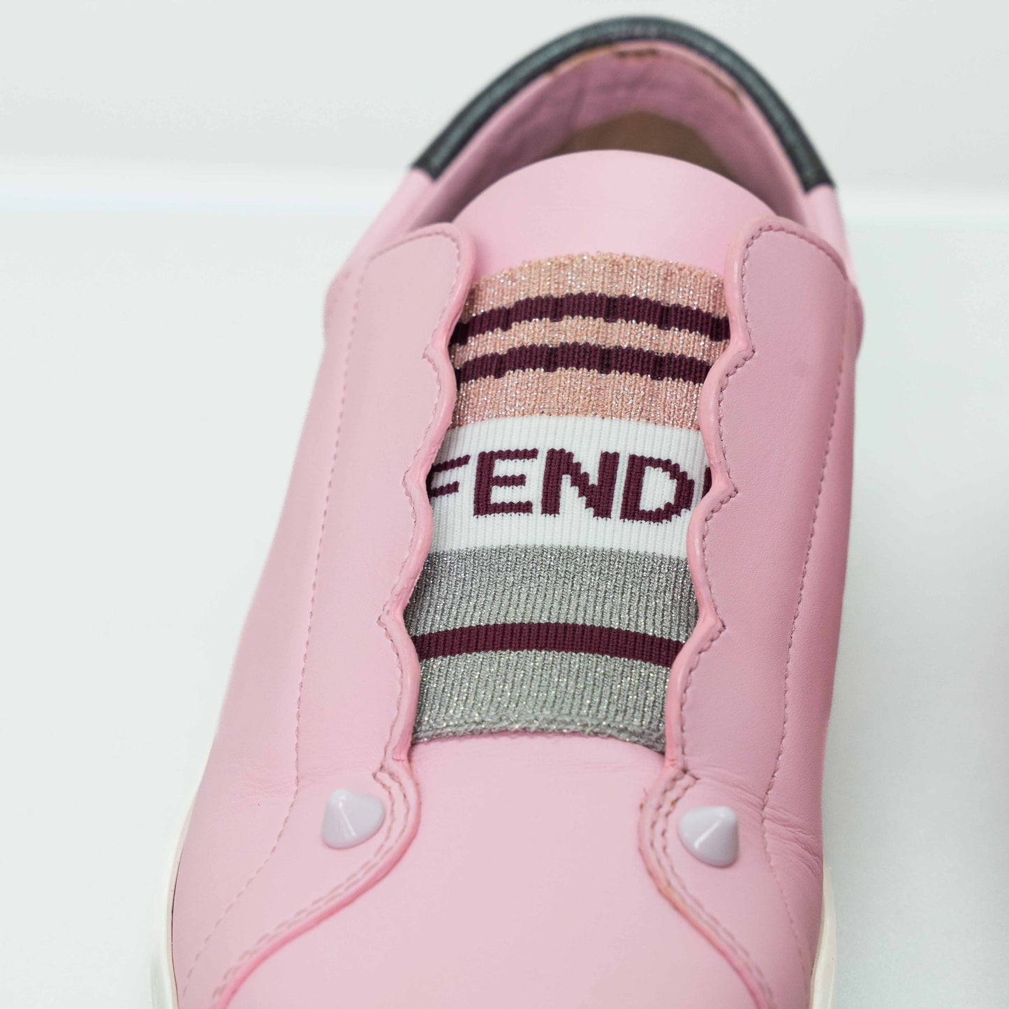 Fendi Pink Rockoclick Knit Sneakers