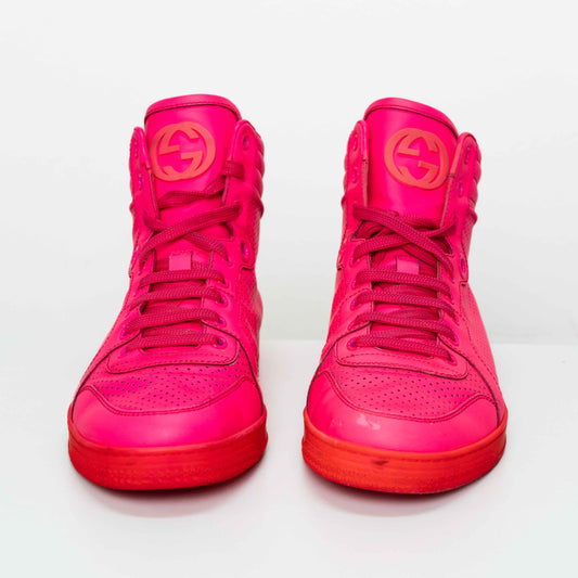 Gucci Neon Pink Perforated High-Tops