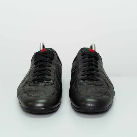 Gucci Guccissima Black Leather Low-Top Sneakers