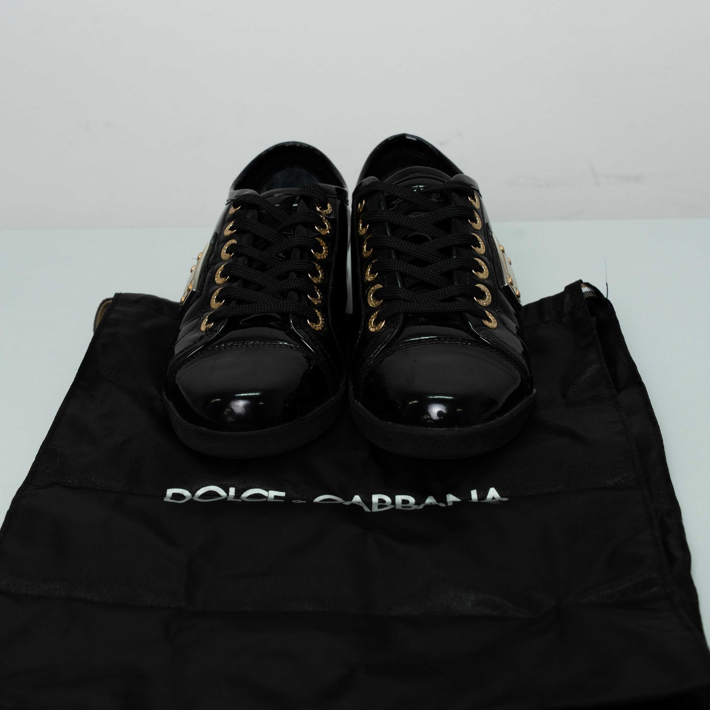 Dolce & Gabbana Black Patent Leather Sneakers