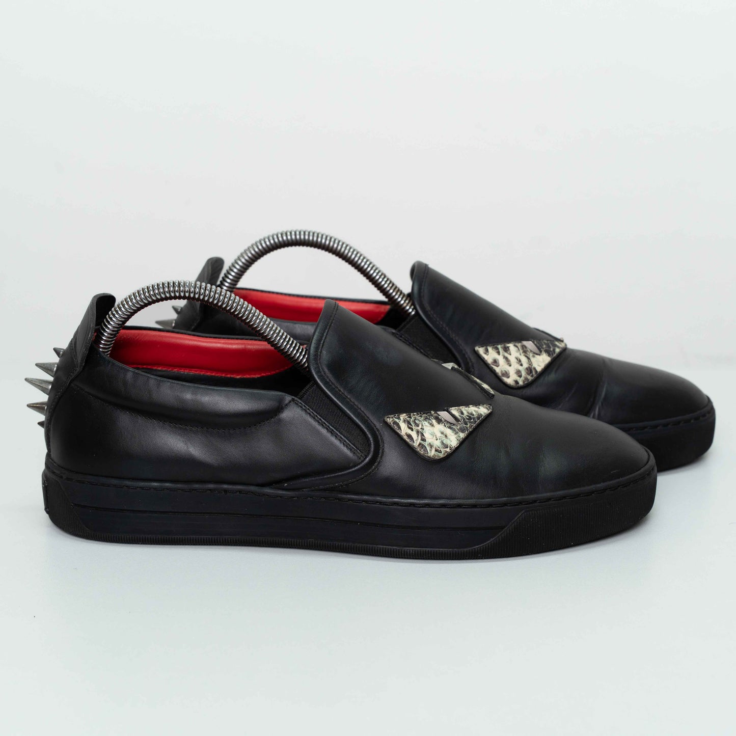 Fendi Black Monster Eyes Slip-On Sneakers