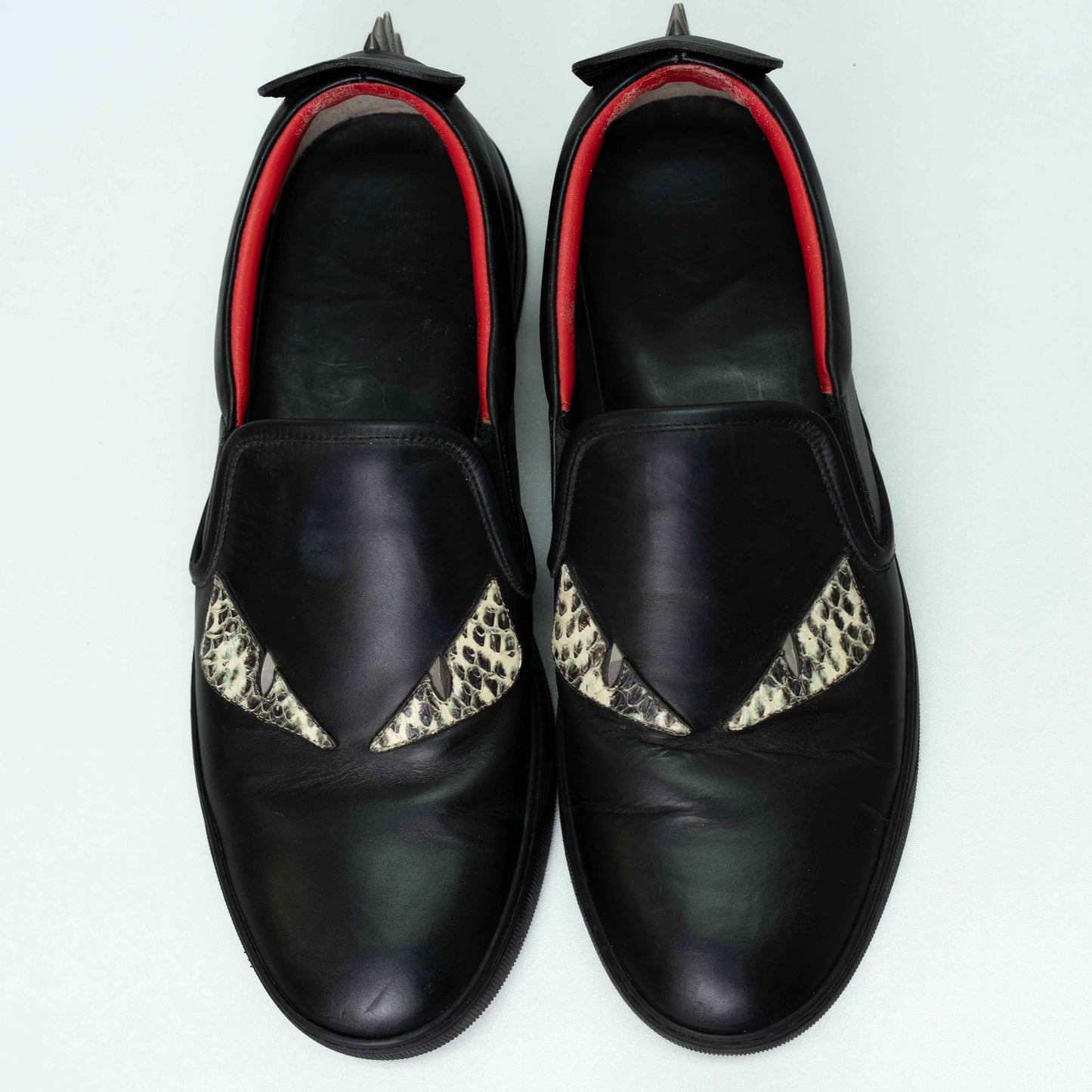 Fendi Black Monster Eyes Slip-On Sneakers