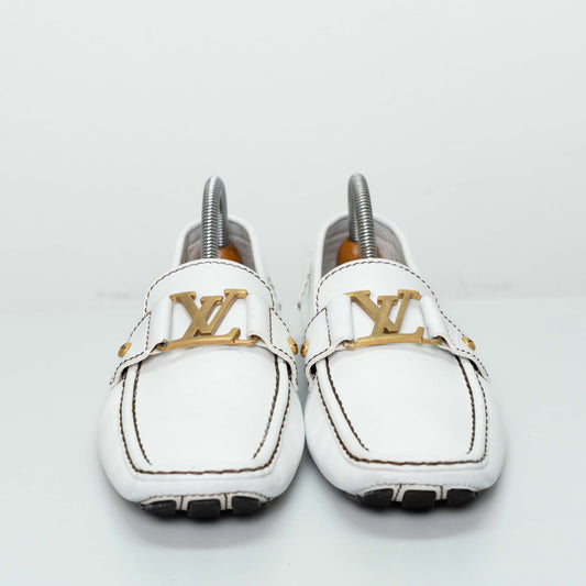 Louis Vuitton Monte Carlo White Leather Moccasins