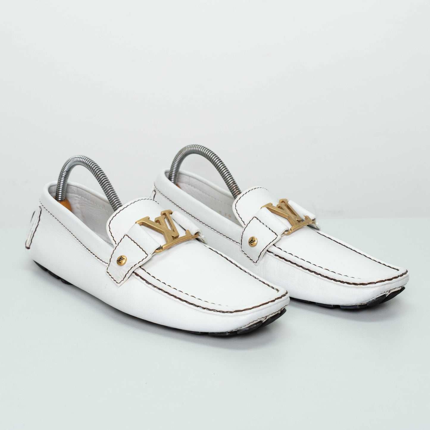 Louis Vuitton Monte Carlo White Leather Moccasins