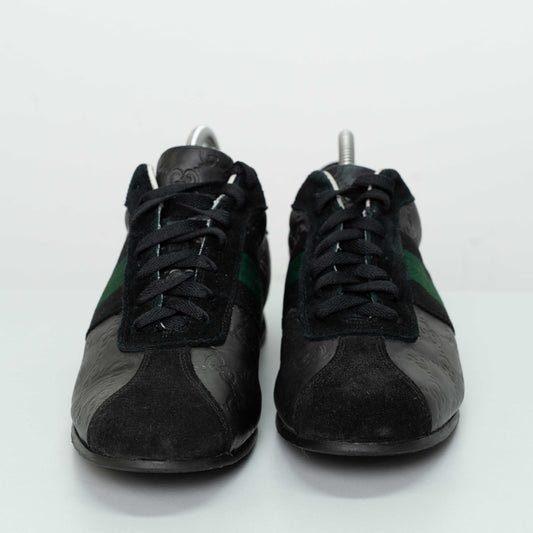 Gucci Black Guccissima Leather & Suede Low-Top Sneakers