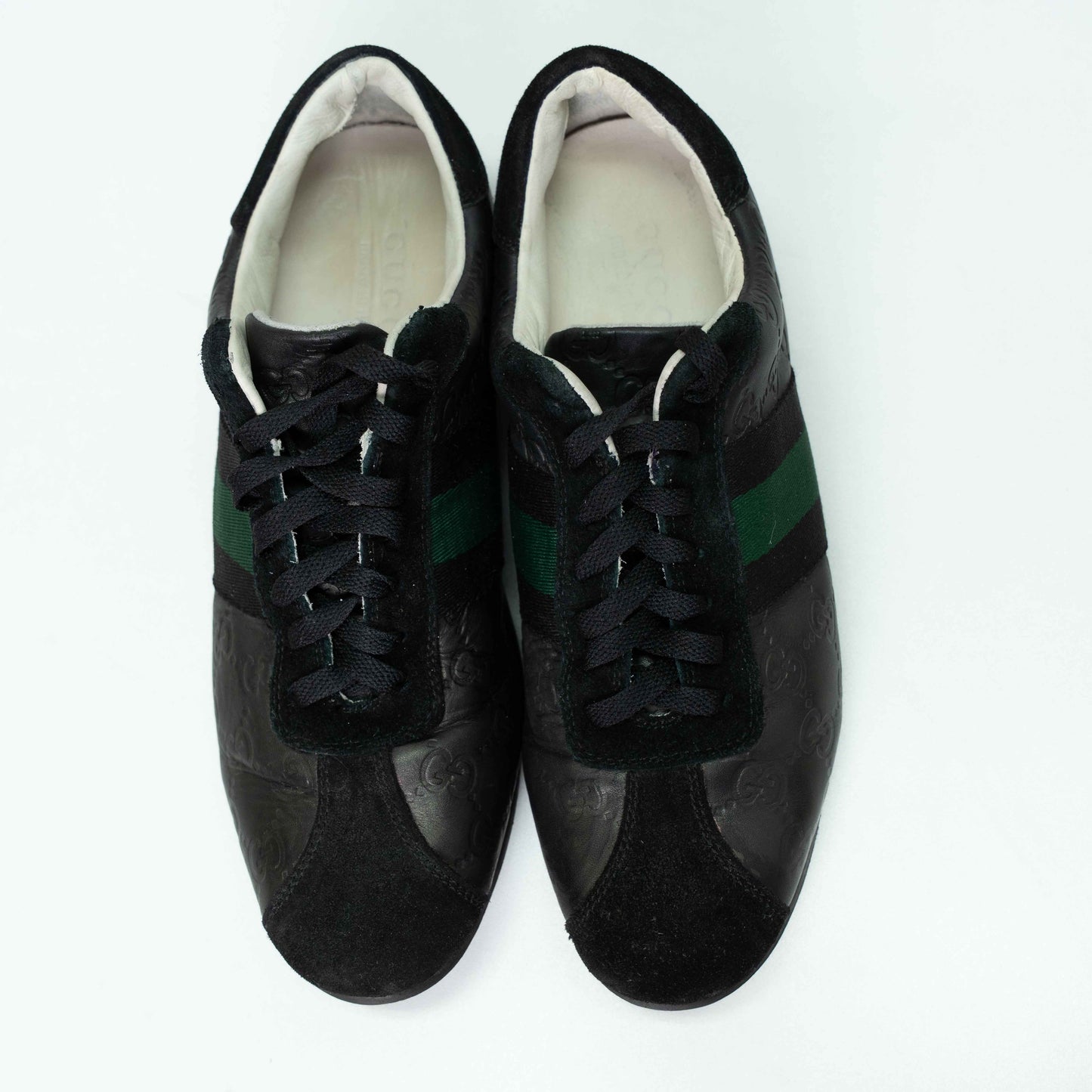 Gucci Black Guccissima Leather & Suede Low-Top Sneakers