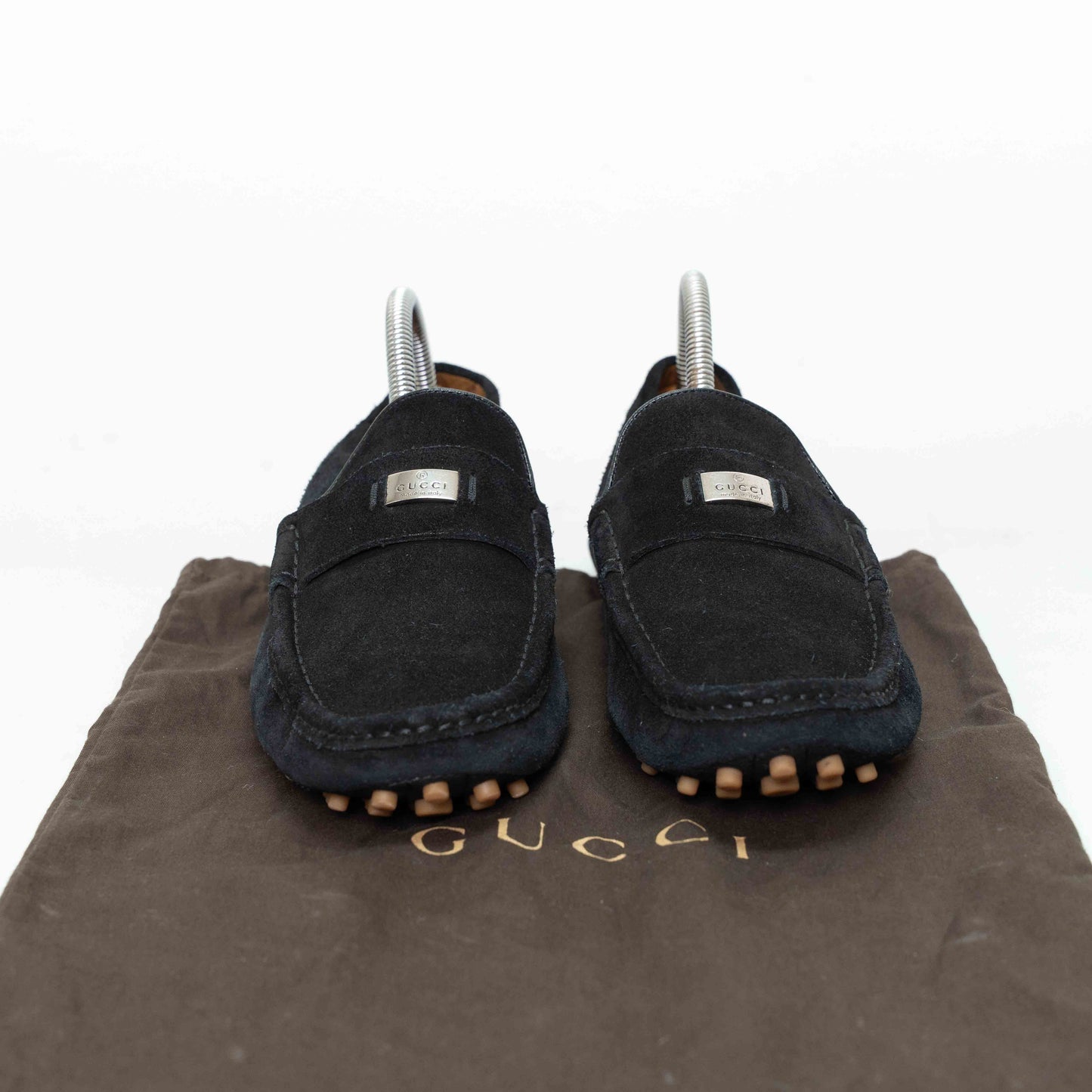 Gucci Black Suede Leather Loafers