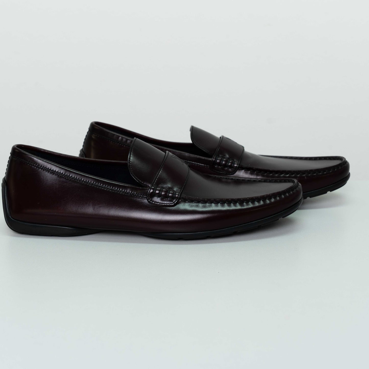 Louis Vuitton Dark Burgundy Leather Loafers