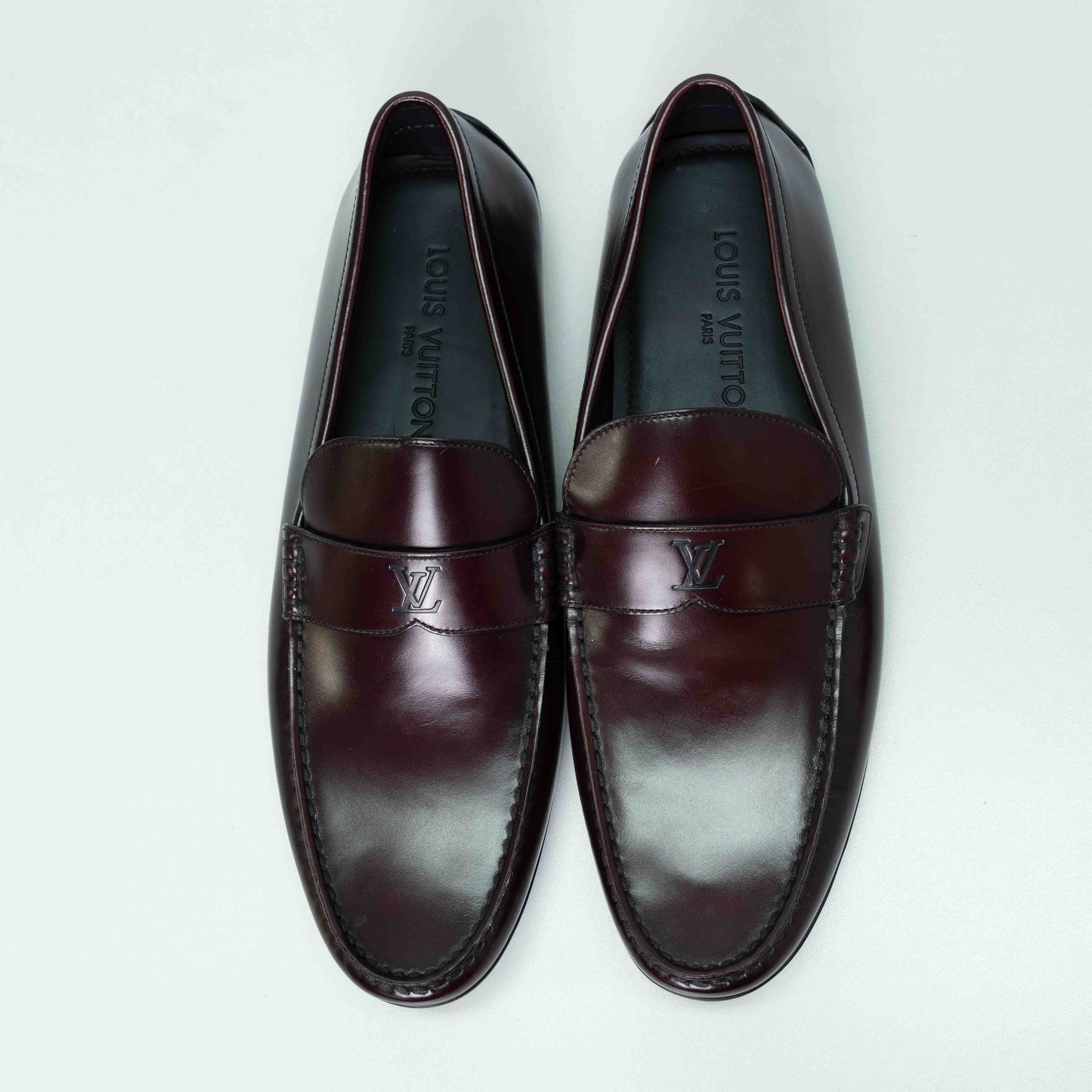 Louis Vuitton Dark Burgundy Leather Loafers
