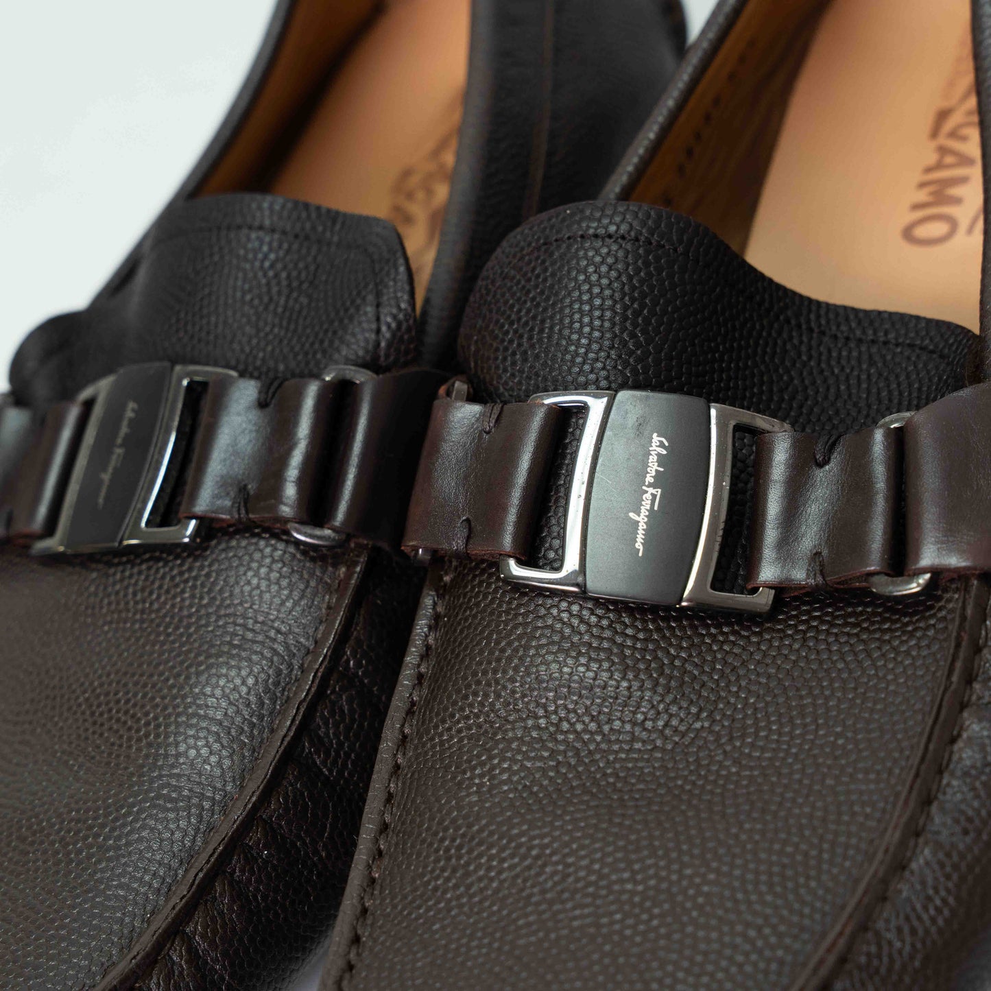Salvatore Ferragamo Sardegna Dark Brown Moccasins